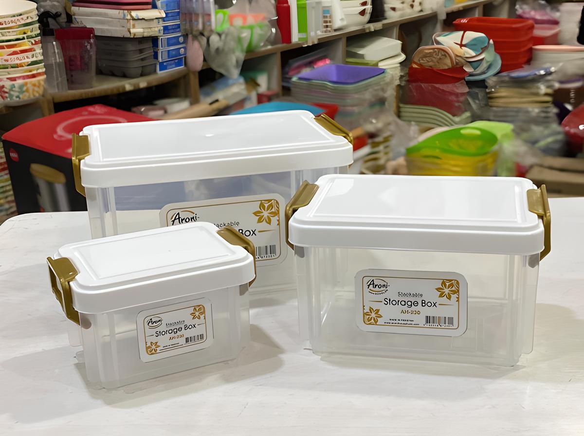 Stackable Storage Box Organizer (Pack of 3)